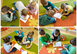 dzieci układają puzzle