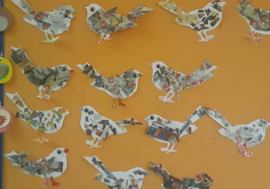 ptaki wykonane z papieru