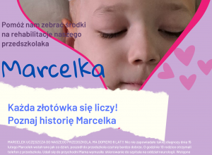 plakat informujący o zbiórce charytatywnej na leczenie dziecka